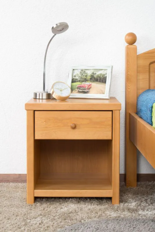 Nightstand solid pine solid wood alder Junco 127 - Dimensions: 44 x 40 x 35 cm (H x W x D)