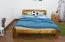 Single bed/ guest bed solid pine solid wood oak A5, incl. slatted frame - dimensions 140 x 200 cm