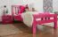 Single bed "Easy Premium Line" K8, solid beech wood, pink lacquered - mattress base: 90 x 200 cm