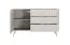 Modern chest of drawers with three drawers Sloughia 04, with two compartments, color: beige, ABS edge protection, high-quality material, dimensions: 81 x 138 x 38 cm