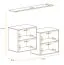 Set of 2 wall cabinets with four compartments Balestrand 329, color: grey / black - Dimensions: 110 x 130 x 30 cm (H x W x D), with wall shelf