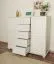 Chest of drawers solid pine solid wood white lacquered Junco 158 - Dimensions 123 x 121 x 42 cm
