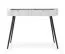 White Makreb 19 dressing table with 2 drawers, 80 x 103 x 49 cm, black metal legs, console table, bedroom, dressing room, soft close