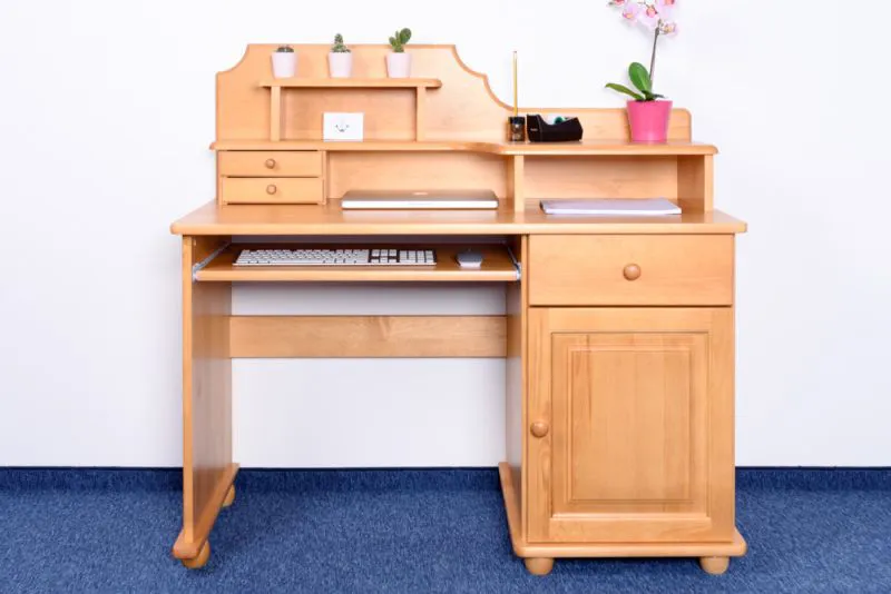 Desk solid pine solid wood alder Junco 188 - Dimensions: 106 x 120 x 57 cm (H x W x D)