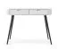 White Makreb 19 dressing table with 2 drawers, 80 x 103 x 49 cm, black metal legs, console table, bedroom, dressing room, soft close