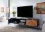 TV base unit / lowboard, color: oak / black- Dimensions: 45 x 163 x 40 cm (H x W x D)