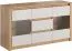 Display case Ortstock 01, Colour: Oak / White - 79 x 140 x 43 cm (h x w x d)