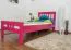 Single bed "Easy Premium Line" K8, solid beech wood, pink lacquered - mattress base: 90 x 200 cm