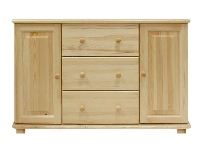 Chest of drawers solid pine solid wood natural 045 - Dimensions 78 x 118 x 42 cm (H x W x D)