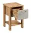 Bedside cabinet Braianik 15 in oak Wotan / beige, feet 36 mm, metal handle, 1 drawer, 1 storage compartment, 59 x 42 x 37 cm, for bedroom, ABS