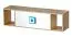 Children's room - Suspended rack / Wall shelf Fabian 12, Colour: Oak Light brown / White / Blue - 33 x 120 x 31 cm (h x w x d)