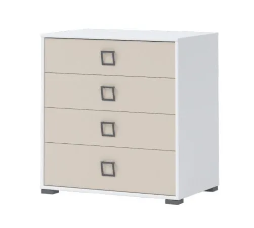 Chest of drawers 06, color: white / cream - Dimensions: 89 x 84 x 56 cm (H x W x D)