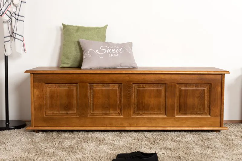 Chest wooden chest solid pine solid wood oak rustic 179 - Dimensions: 50 x 154 x 46 cm (H x W x D), sitting chest