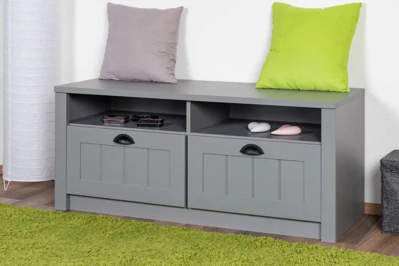 Segnas 05 bench with storage space, color: grey - 49 x 111 x 43 cm (H x W x D)