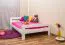 Children's bed / youth bed solid pine wood white lacquered A6, incl. slatted frame - dimensions 120 x 200 cm