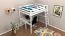 Andreas loft bed, solid beech, white lacquered, incl. rollaway frame - 140 x 200 cm