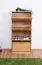 Solid alder-colored pine shoe cabinet Junco 210 - Dimensions: 150 x 70 x 28 cm (H x W x D)