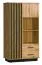 Trevalli 4 wardrobe, color: oak / black - Dimensions: 159 x 90 x 40 cm (H x W x D)